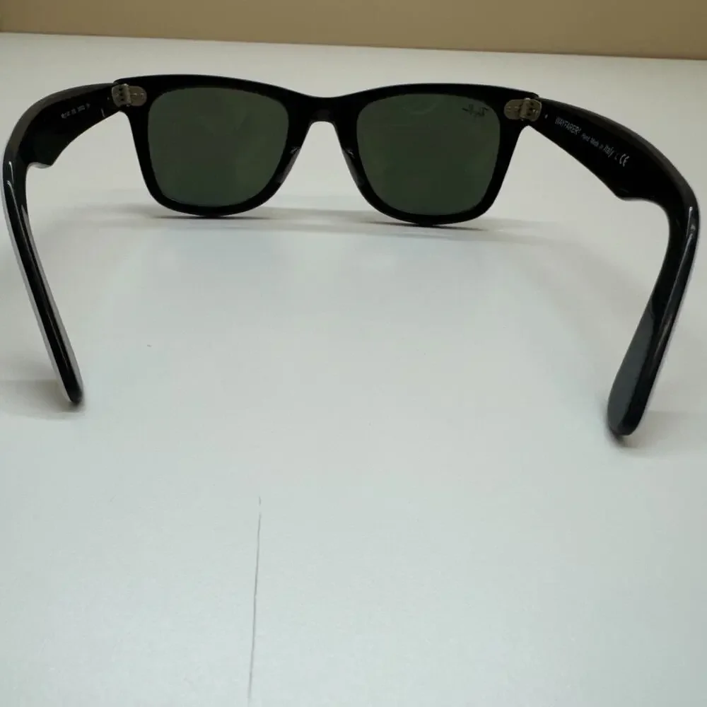 RARE Ray-Ban RB2140 Wayfarer 956 Gloss White G-15 Sunglasses Made in Italy
